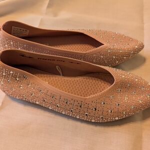 Sketchers Cleo Women's Beaded Flats, Size 7, Rose Color